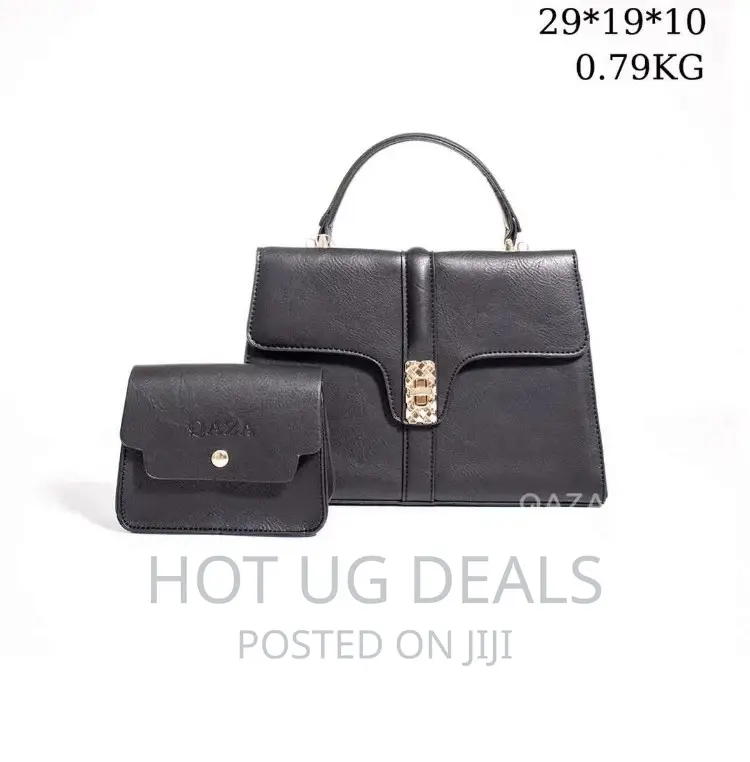 2 PCS Ladies Classic Handbag - Black