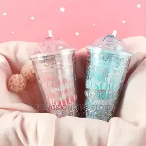 1pc 2-Layer Ice Cream Smoothie Juice Bottle Cup.