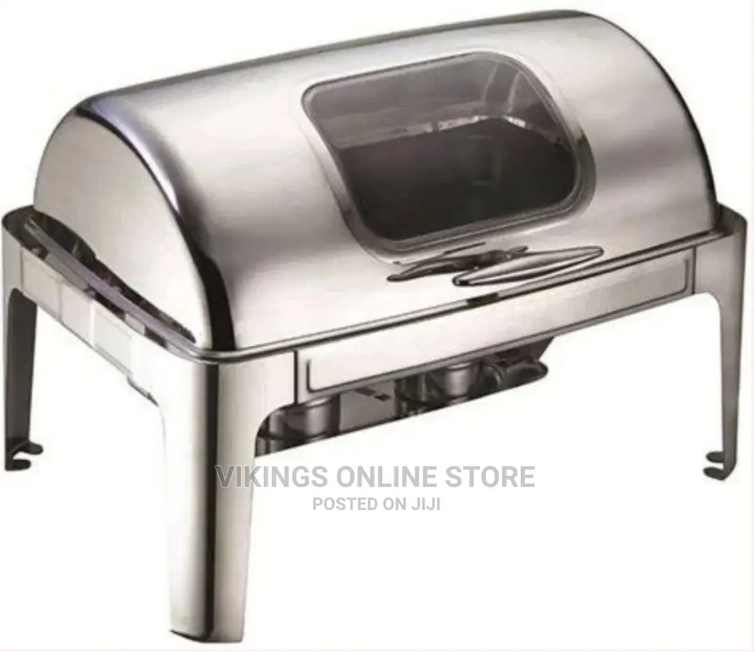 9L Single Rectangular Roll Top Chafing Dish.