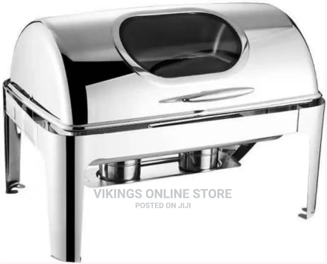 9L Single Rectangular Roll Top Chafing Dish.