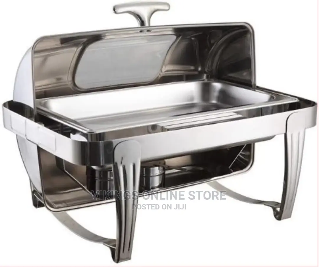 9L Single Rectangular Roll Top Chafing Dish.