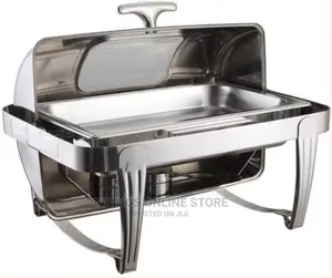 9L Single Rectangular Roll Top Chafing Dish.