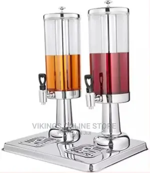 3L Twin Jar Juice Beverage Dispenser With Tap and Ice Tube