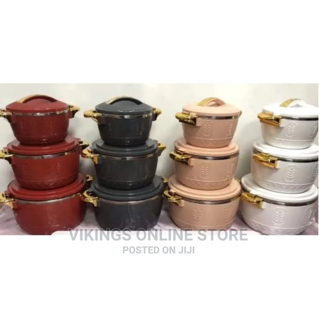 3pc Food Warmer Dishes Thermal Insulation Hot Pot