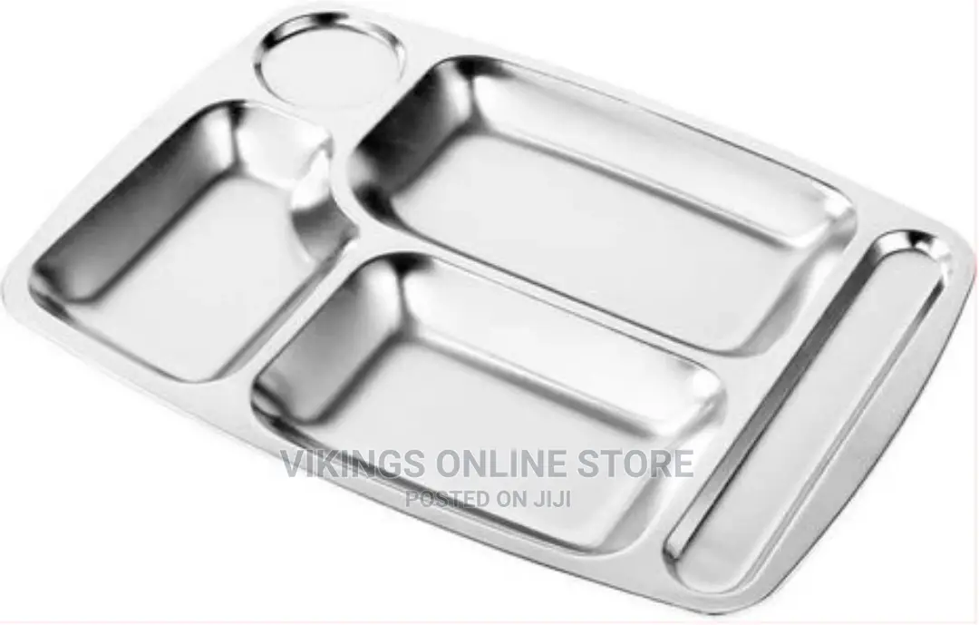 Stainless Steel Rectangle 5-in-1 Component Dinner Plate Tray