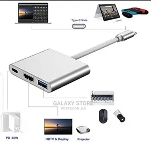 3in1 Type C to Hdmi Usb3.0 and Usb C Power Port
