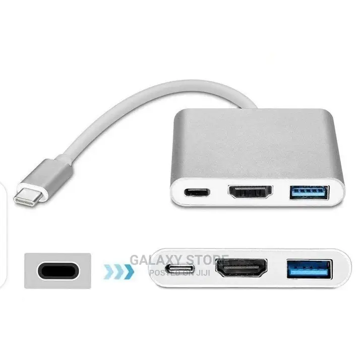 3in1 Type C to Hdmi Usb3.0 and Usb C Power Port