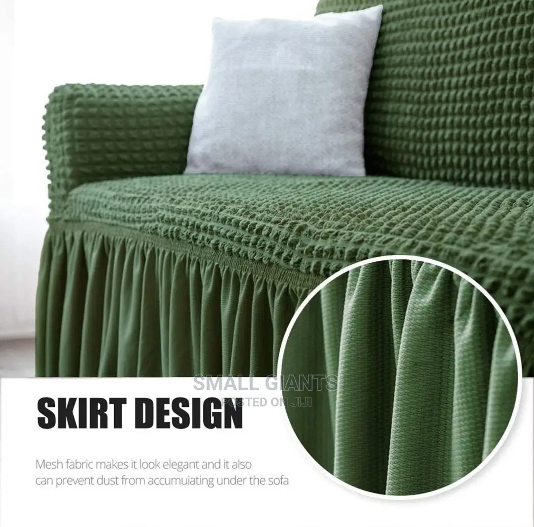 3:2:1 Green Six Seater Elastic Sofa Covers