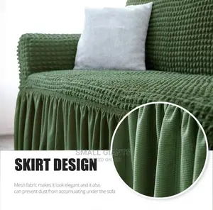 3:2:1 Green Six Seater Elastic Sofa Covers