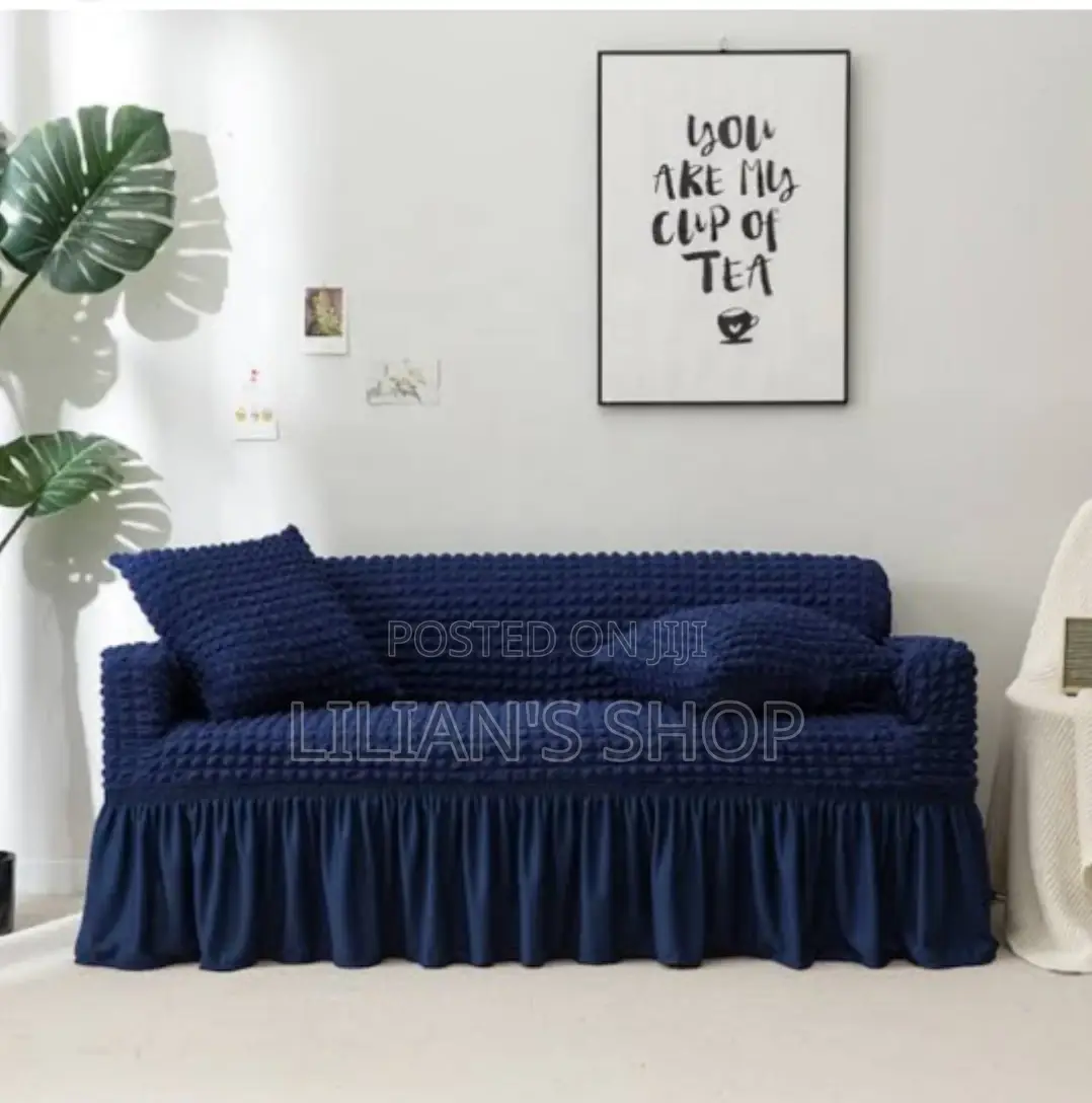 3:2:1 Six Seater Navy Blue Sofa Cover