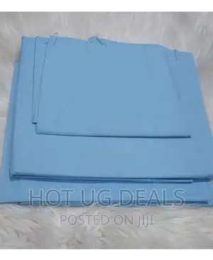 4pc 5x6 Cotton Bedsheets With 2 Pillowcases- Blue