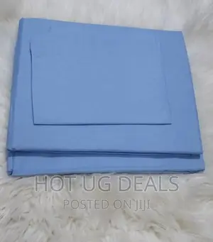 4pc 5x6 Cotton Bedsheets With 2 Pillowcases- Dark Blue