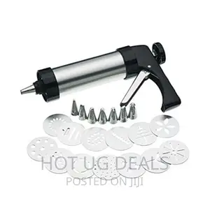 Cookie Press and Cake Decorating Set - Silver