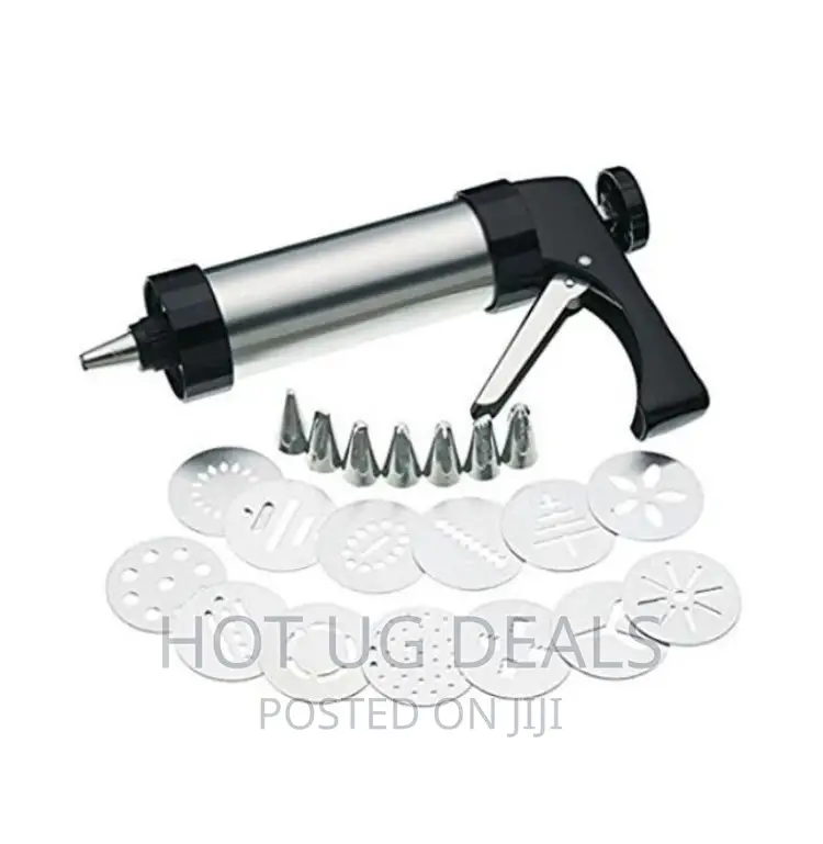 Cookie Press and Cake Decorating Set - Silver
