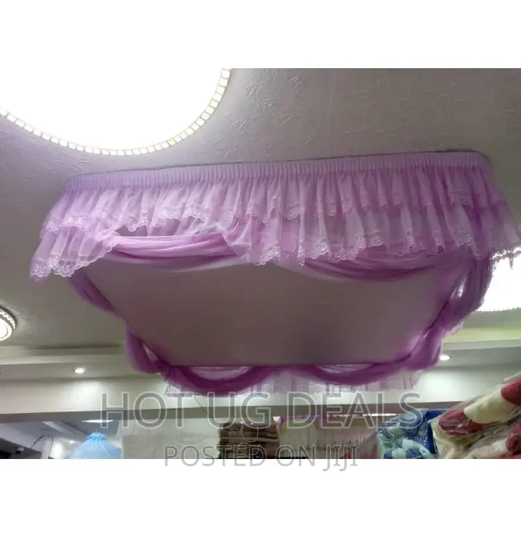Ceiling Mounted Mosquito Net-Pink King Size - Purple
