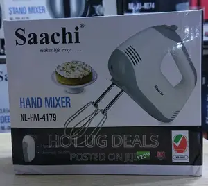Saachi 7-Speed Hand Mixer Egg Beater – White.