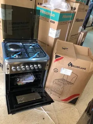 Black Blueflame Cooker 3 Gas 1 Electric With Hot Plate