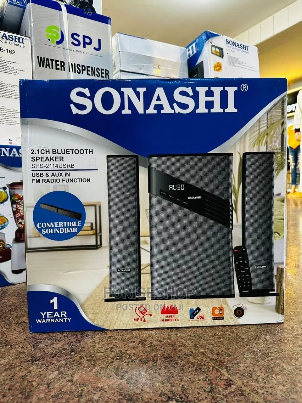 2.1 CH Sonashi Bluetooth Speaker USB AUX in FM Function