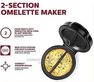 2 Section Stainless Steel Non-Stick Omelet Frittata Maker