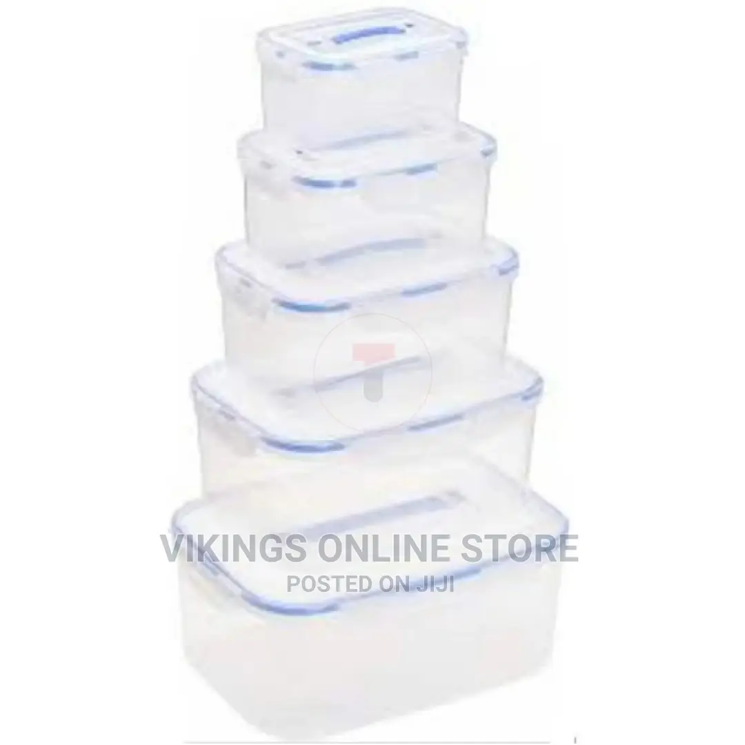 5 Piece Airtight Food Storage Containers Tins With Lids