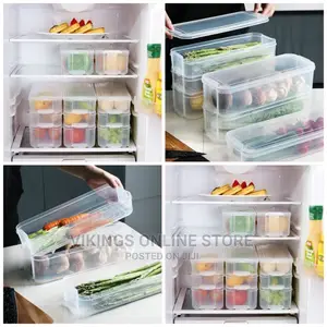 3 Layer Food Storage Fridge Container Boxes- Clear