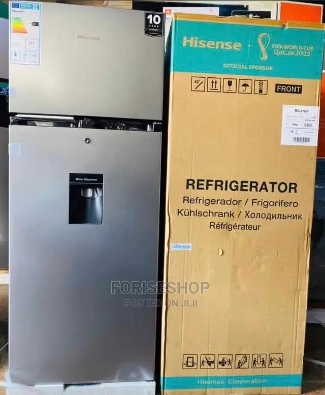 Hisense 270litrs Double Door Fridge and With a Dispenser