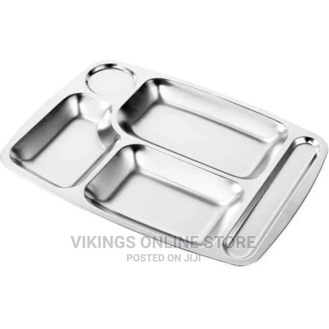Stainless Steel Rectangle 5-in-1 Component Dinner Plate Tray