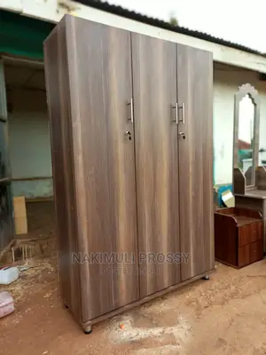 Triple Doors Wardrobe Brown