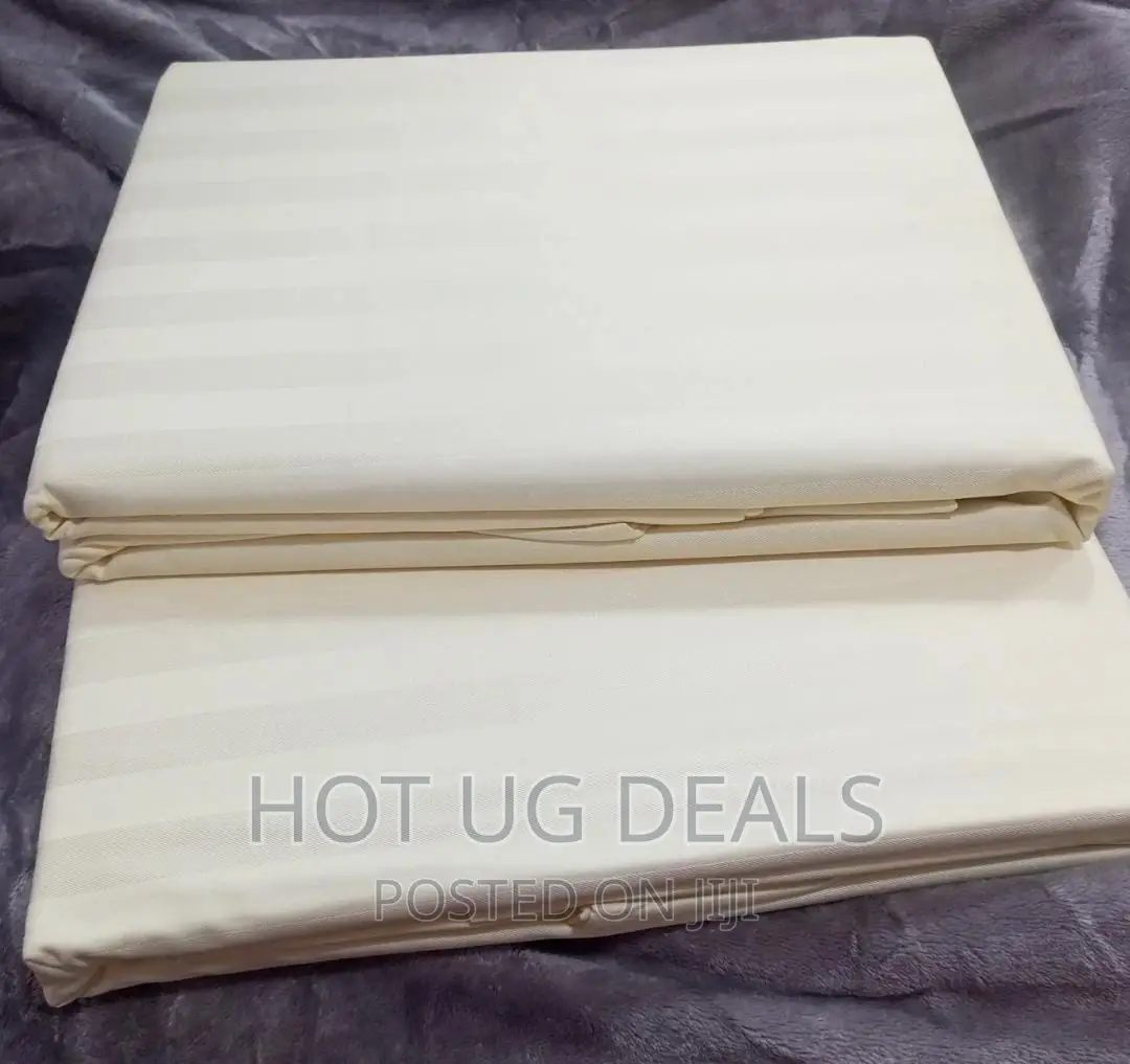 6x6 4pcs Hotel Collection Bedsheets With Stripes - Cream