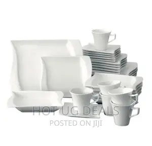 30pcs Rectangular Dinner Set- White