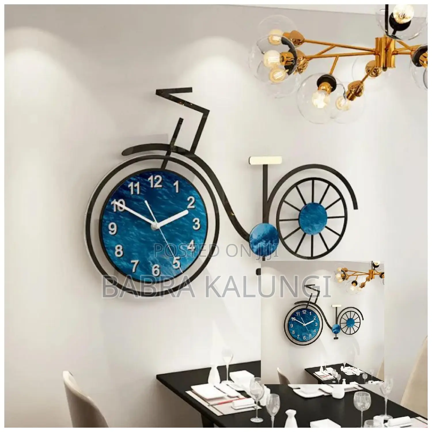 Morden 3D Silent Large Bicycle Wall Clock