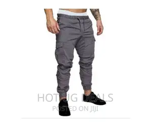 Men’S Khaki Cargo Pants - Grey