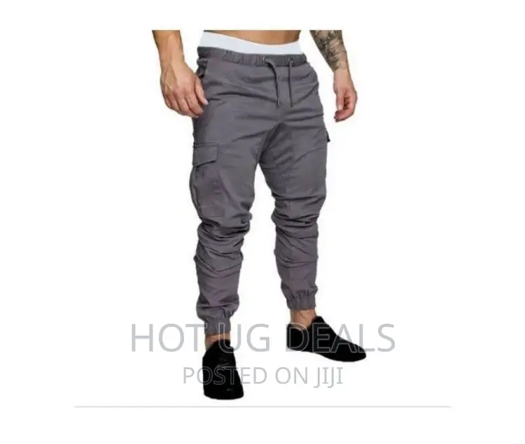 Men’S Khaki Cargo Pants - Grey