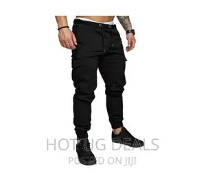 Men’S Khaki Cargo Pants - Black