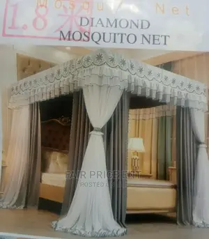 Executive 4 Stands Curtain Mosquito Net.6x6.( White )