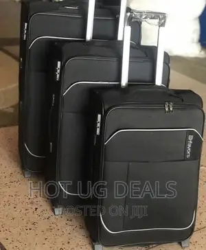3pcs Leather Suitcase - Black
