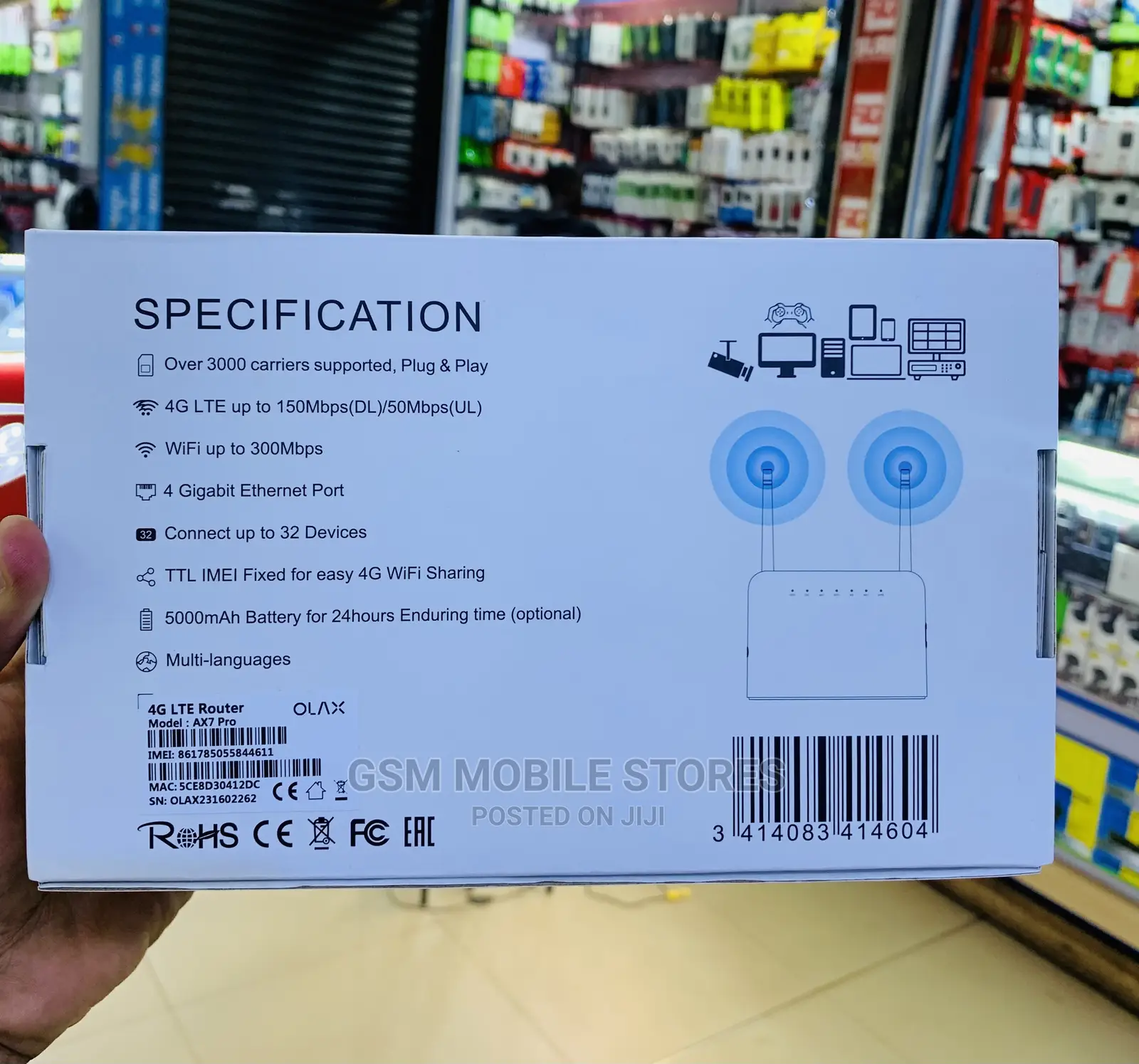OLAX Wifi Router 300mbps 4glte Rechargeable 5000mah