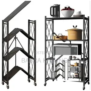 4 Tier Foldable Storage Shelves With Wheels