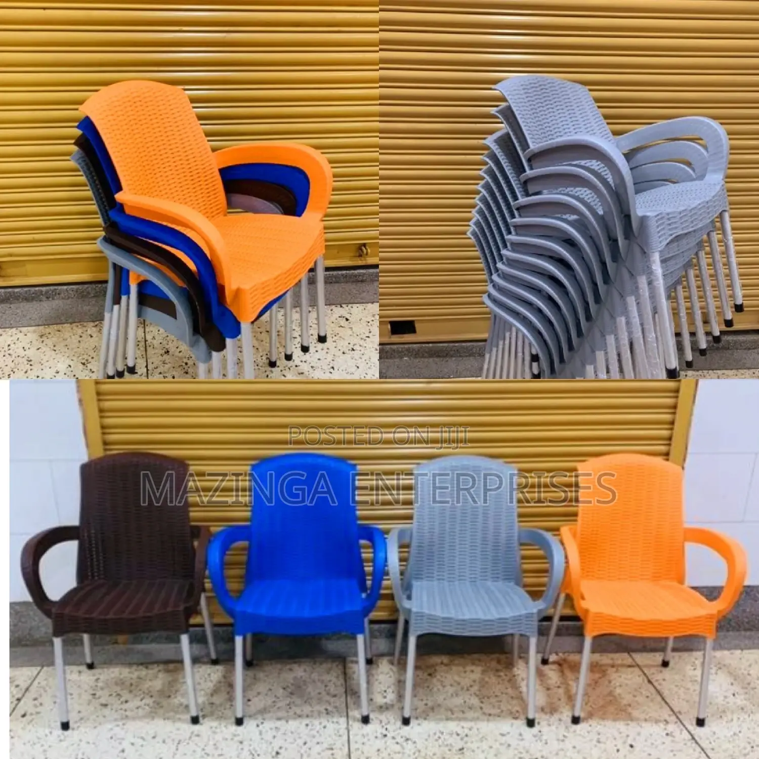 New VIP Bamboo-mat Pattern Plastic Chairs With Arm-rest