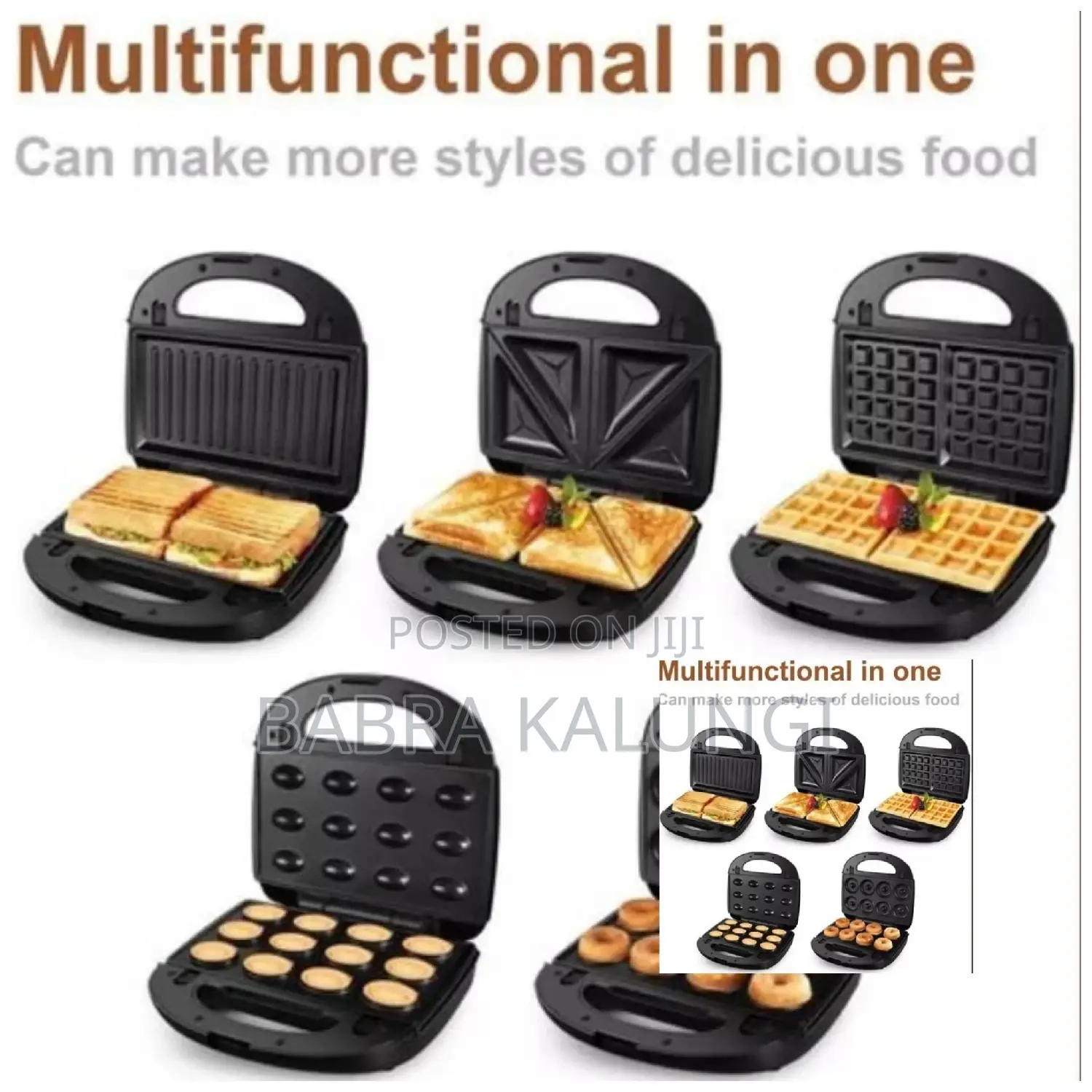 Sonifer 5 in 1 Waffle Donut Sandwich Maker Pan Iron Plates