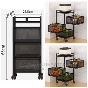 3 Tier Kitchen, Bedroom, Bathroom Storage Rack Basket Troley