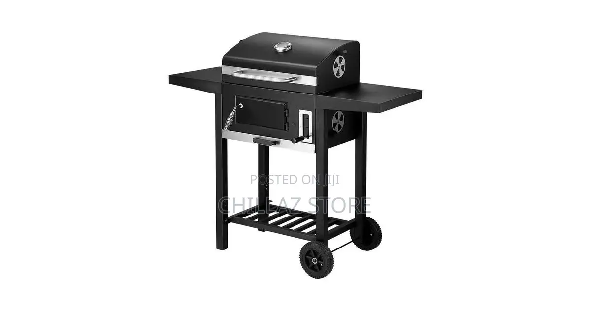 Aluminum Portable Charcoal BBQ Grill Trolley.