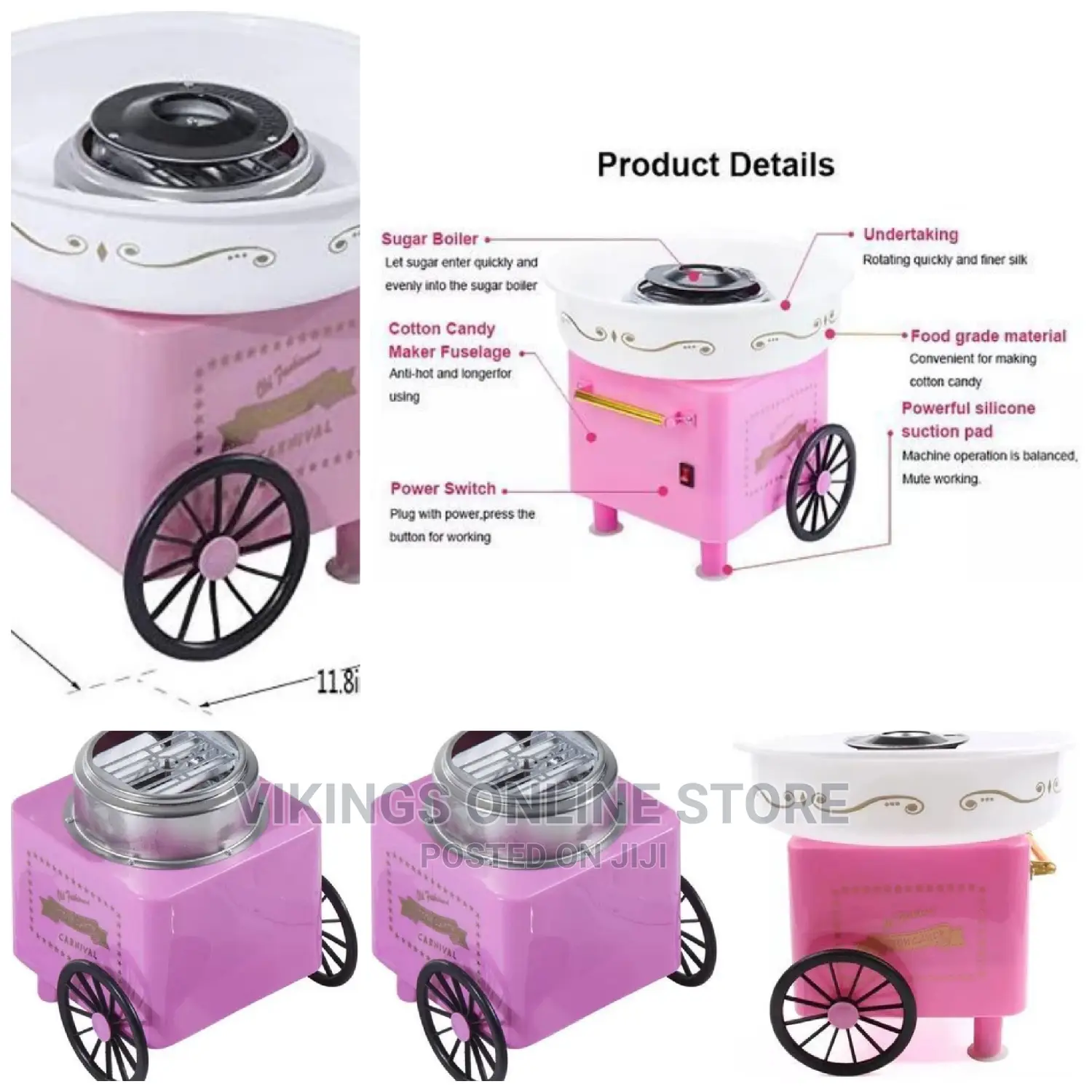 Mini Electric Floss Cotton Candy Maker Cart Sugar Machine