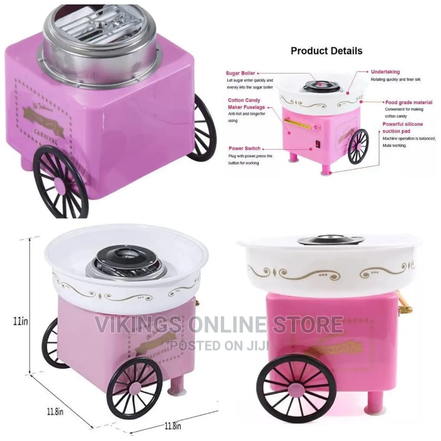 Mini Electric Floss Cotton Candy Maker Cart Sugar Machine