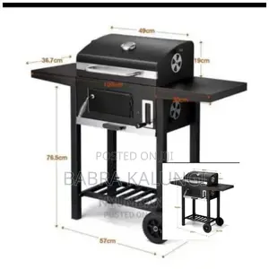 Aluminum Charcoal BBQ Grill Trolley Portable Cooking Grill