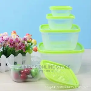 5 Pc Square Airtight Food Storage Containers With Lids