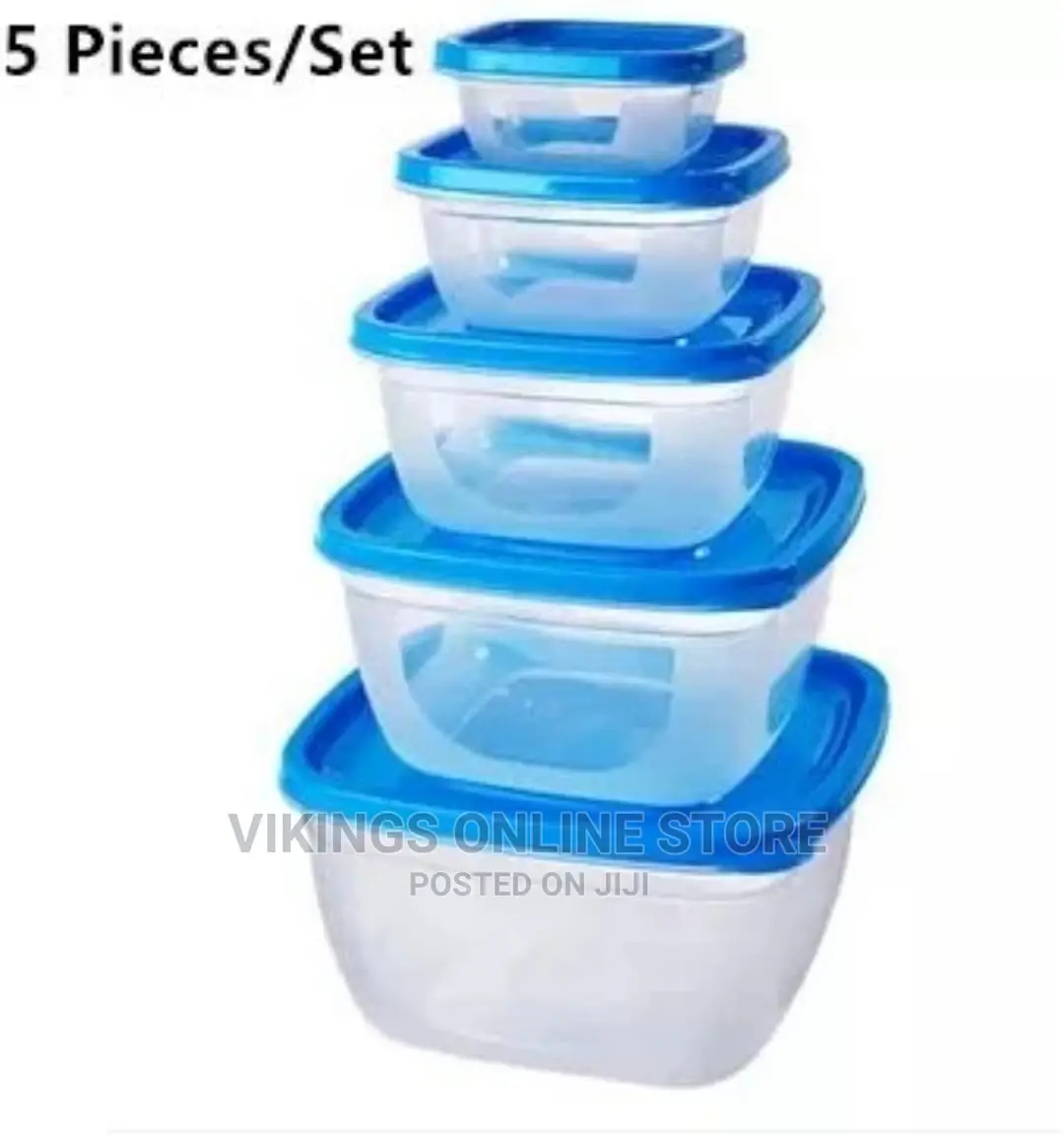5 Pc Square Airtight Food Storage Containers With Lids