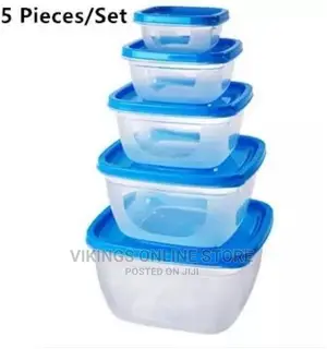 5 Pc Square Airtight Food Storage Containers With Lids