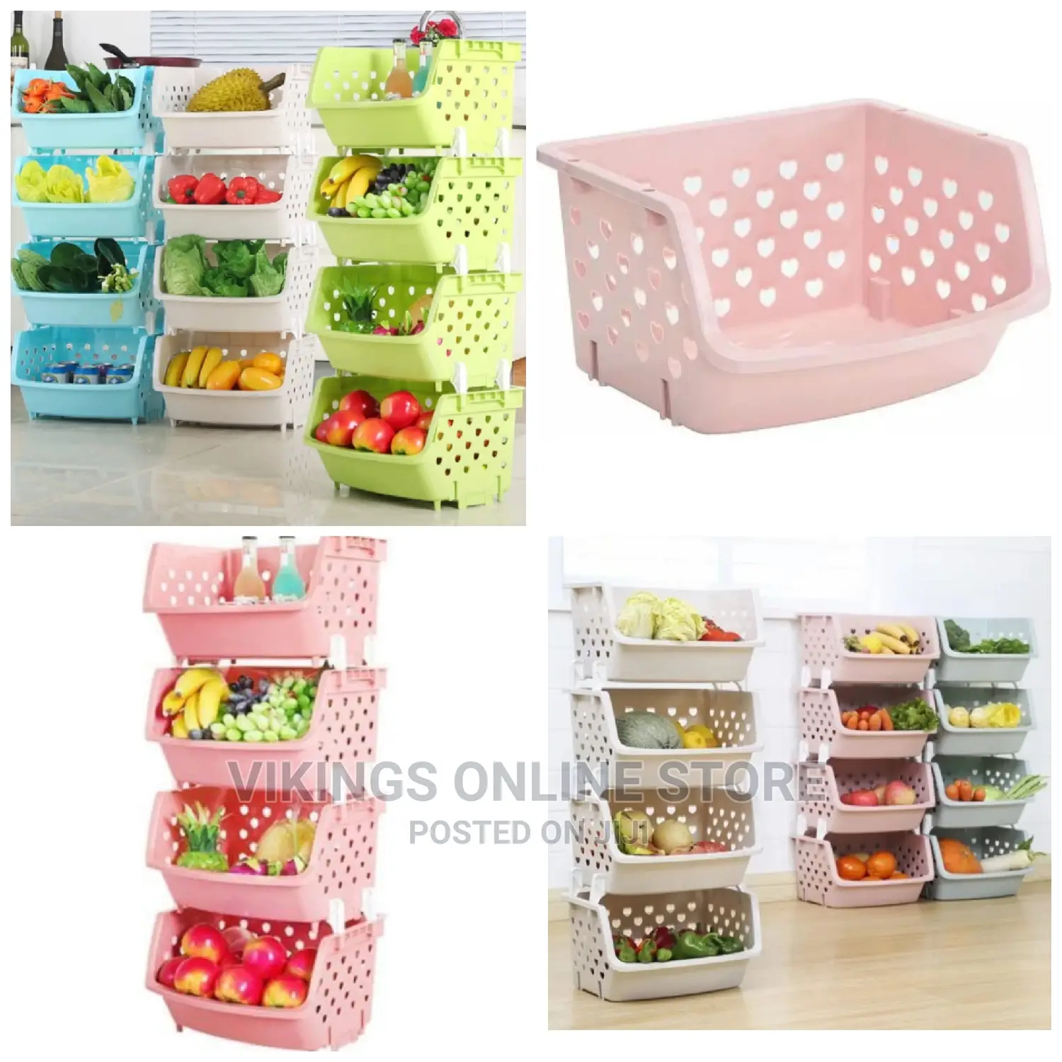 4-Tier Plastic Bathroom/Kitchen Storage Organizer Rack