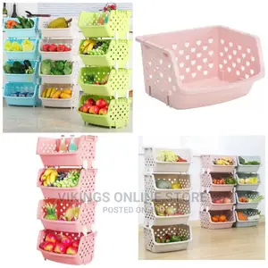 4-Tier Plastic Bathroom/Kitchen Storage Organizer Rack
